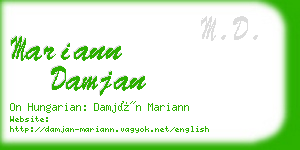 mariann damjan business card